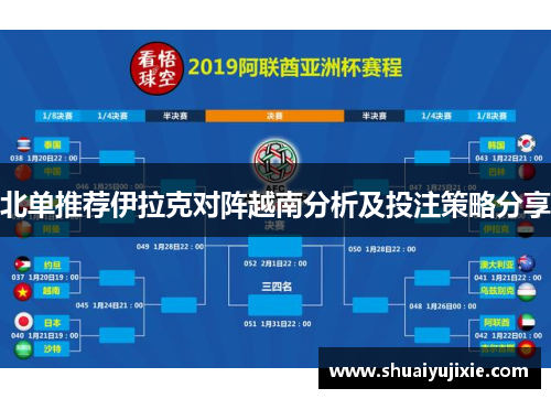 北单推荐伊拉克对阵越南分析及投注策略分享
